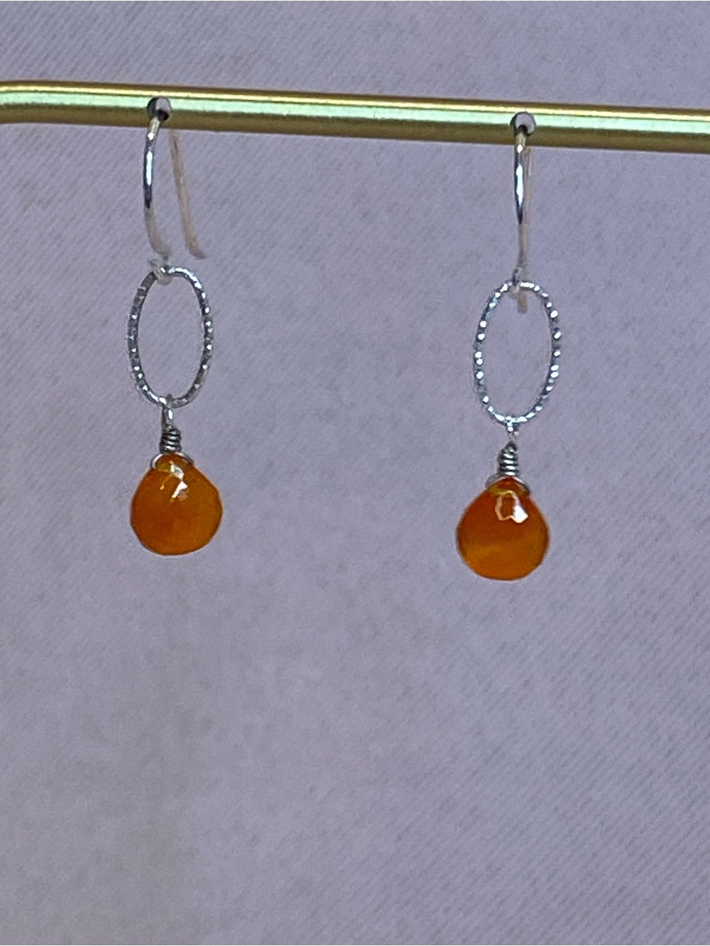 Delicate Silver Faceted Citrine Drop Earrings